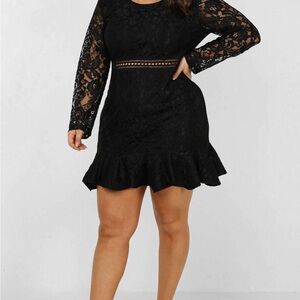 Showpo I Belong Dress in Black Lace